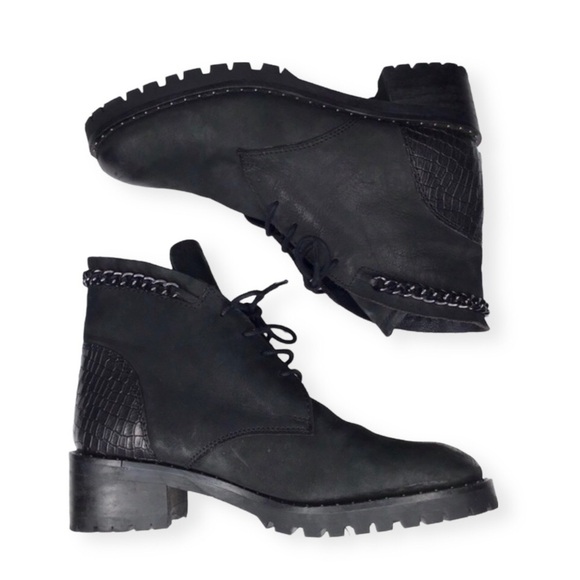 Vintage Foundry Co. Olga Classic Combat Biker Boot in Black Size EU 37.5 - Picture 1 of 14